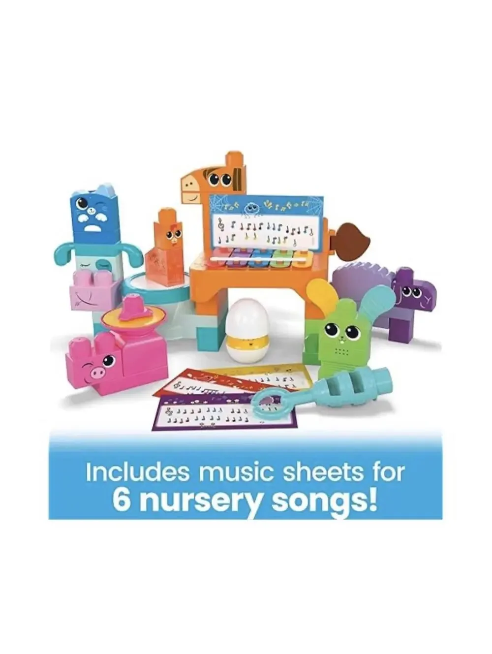 Toddler Baby Building Blocks Musical Sensory Toy Animal Xylophone Nursery Songs